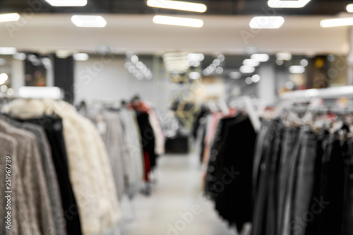 blurred image background with clothing store background