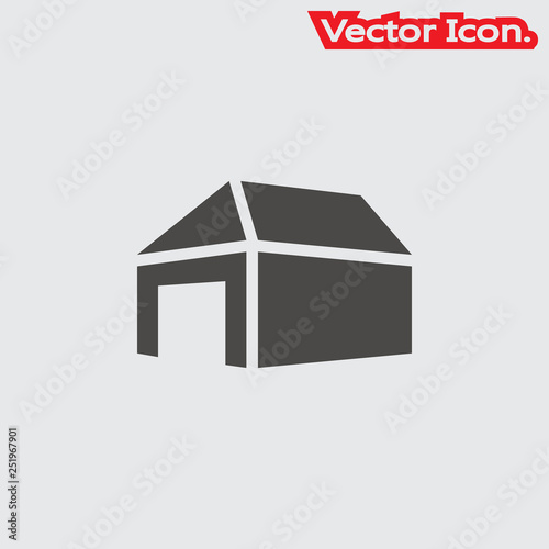 warehouse icon isolated sign symbol and flat style for app, web and digital design. Vector illustration.