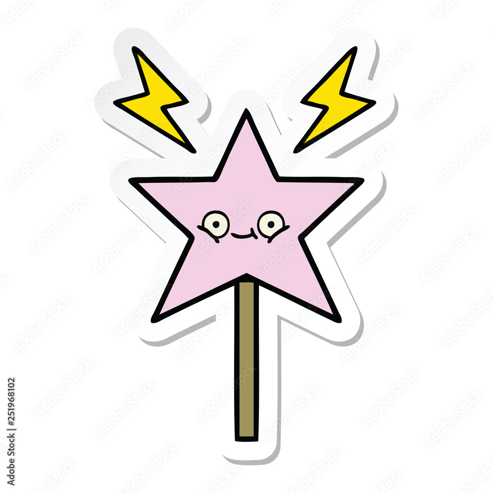 sticker of a cute cartoon magic wand sticker of a cute cartoon magic wand