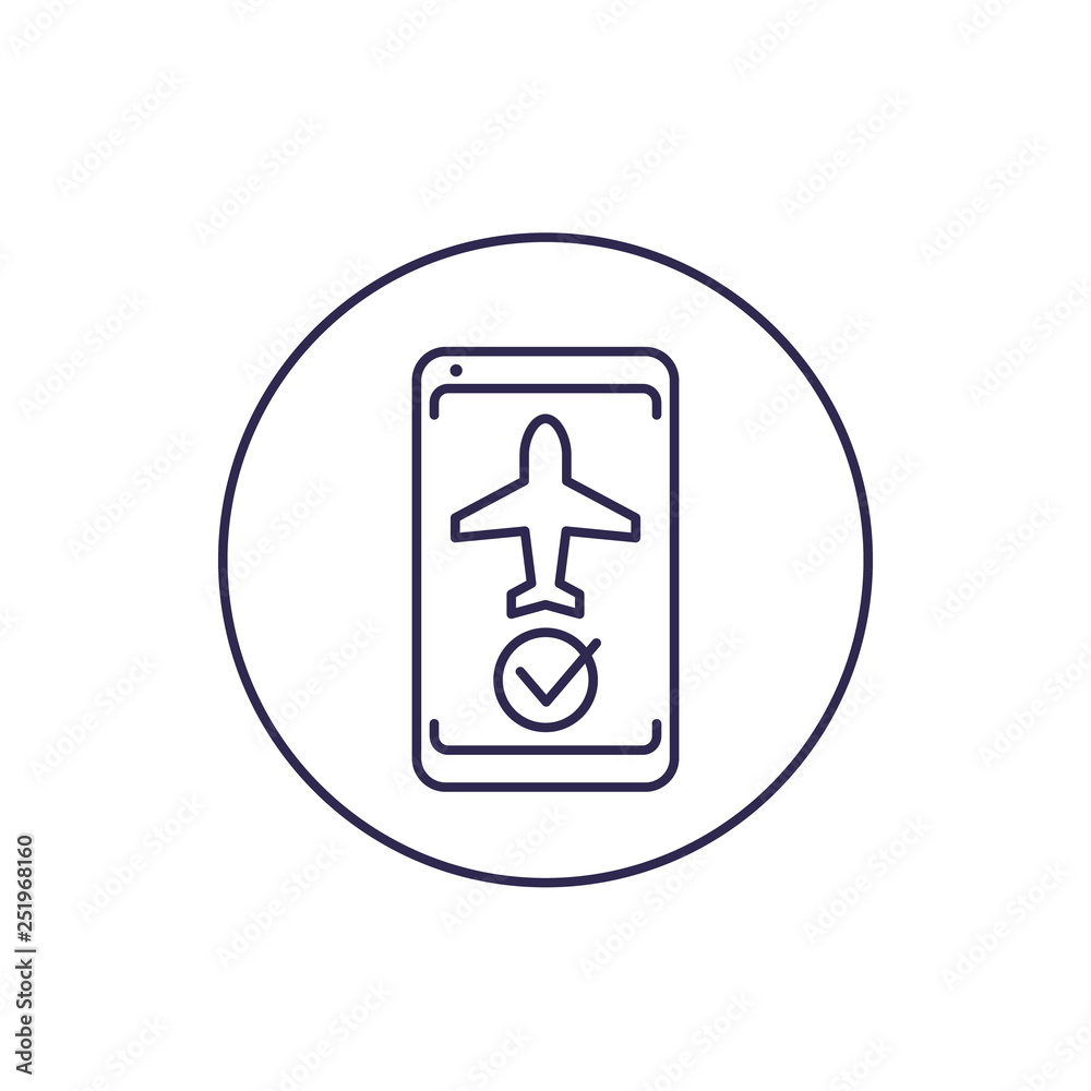 flight mode in the phone vector line icon flight mode in the phone vector line icon