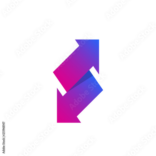 exchange vector icon, logo with arrows