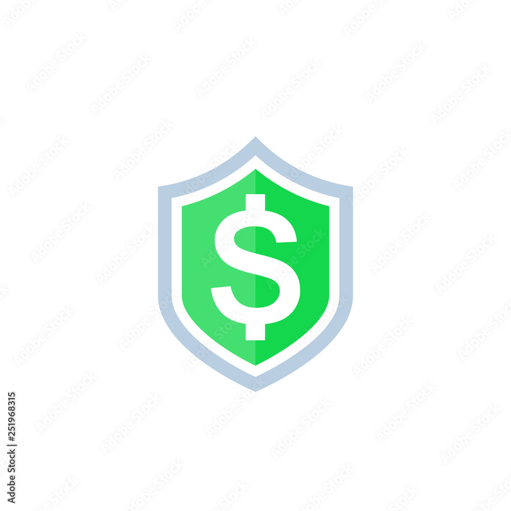 Shield with dollar vector icon Shield with dollar vector icon