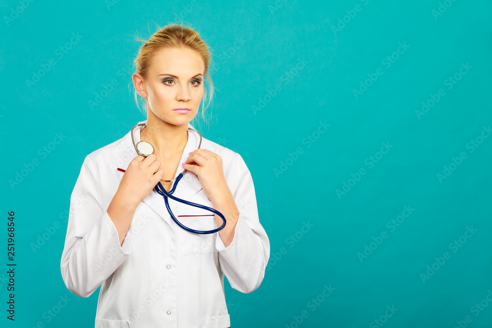 woman medical doctor with stethoscope woman medical doctor with stethoscope