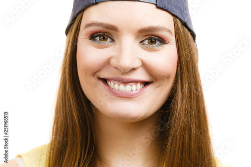 Beautiful young girl smiling.