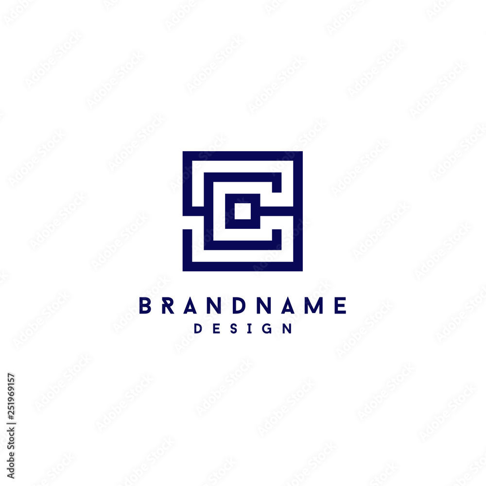 Geometric letter C logo initial isolated on white background Geometric letter C logo initial isolated on white background
