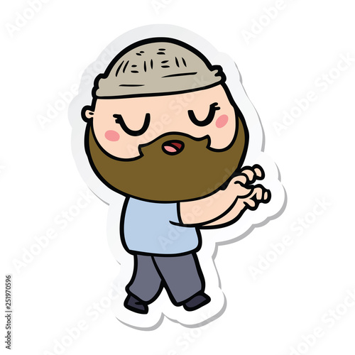 sticker of a cartoon man with beard