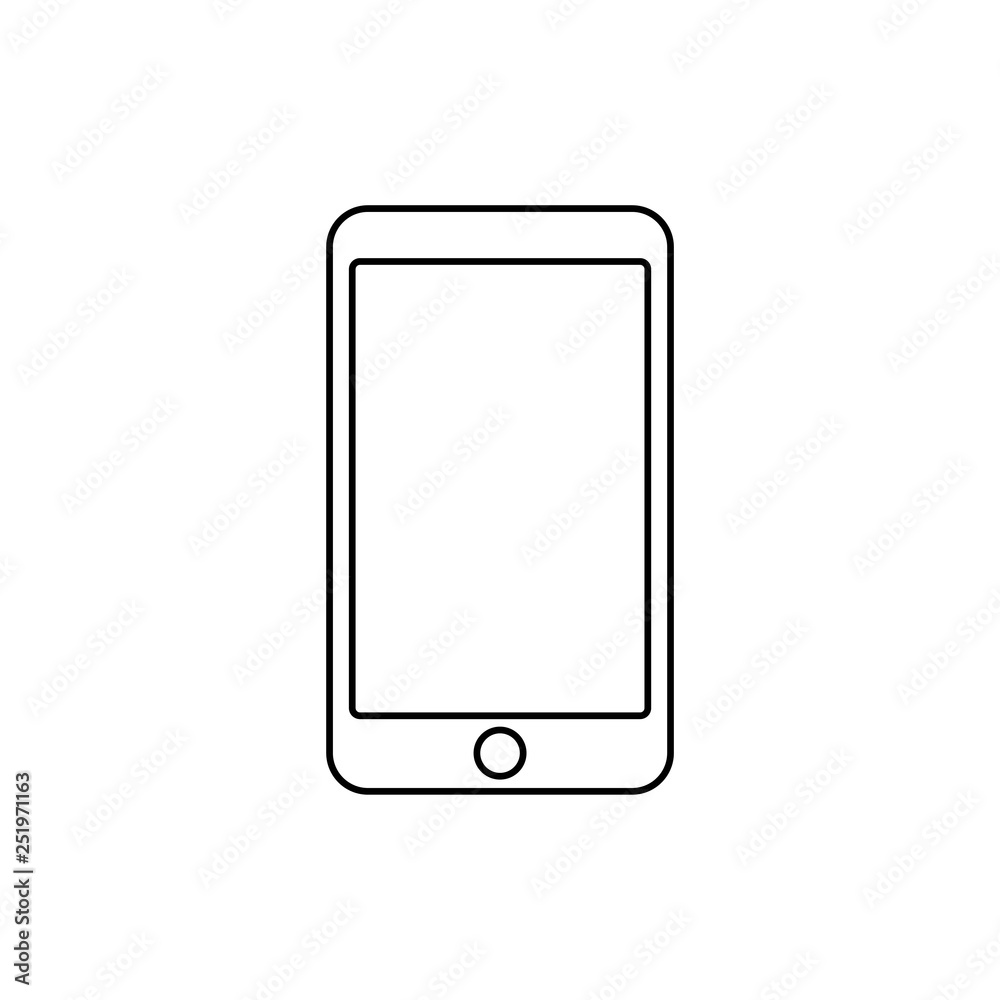 Smartphone Symbol in trendigen Flat Style auf weißem Hintergrund