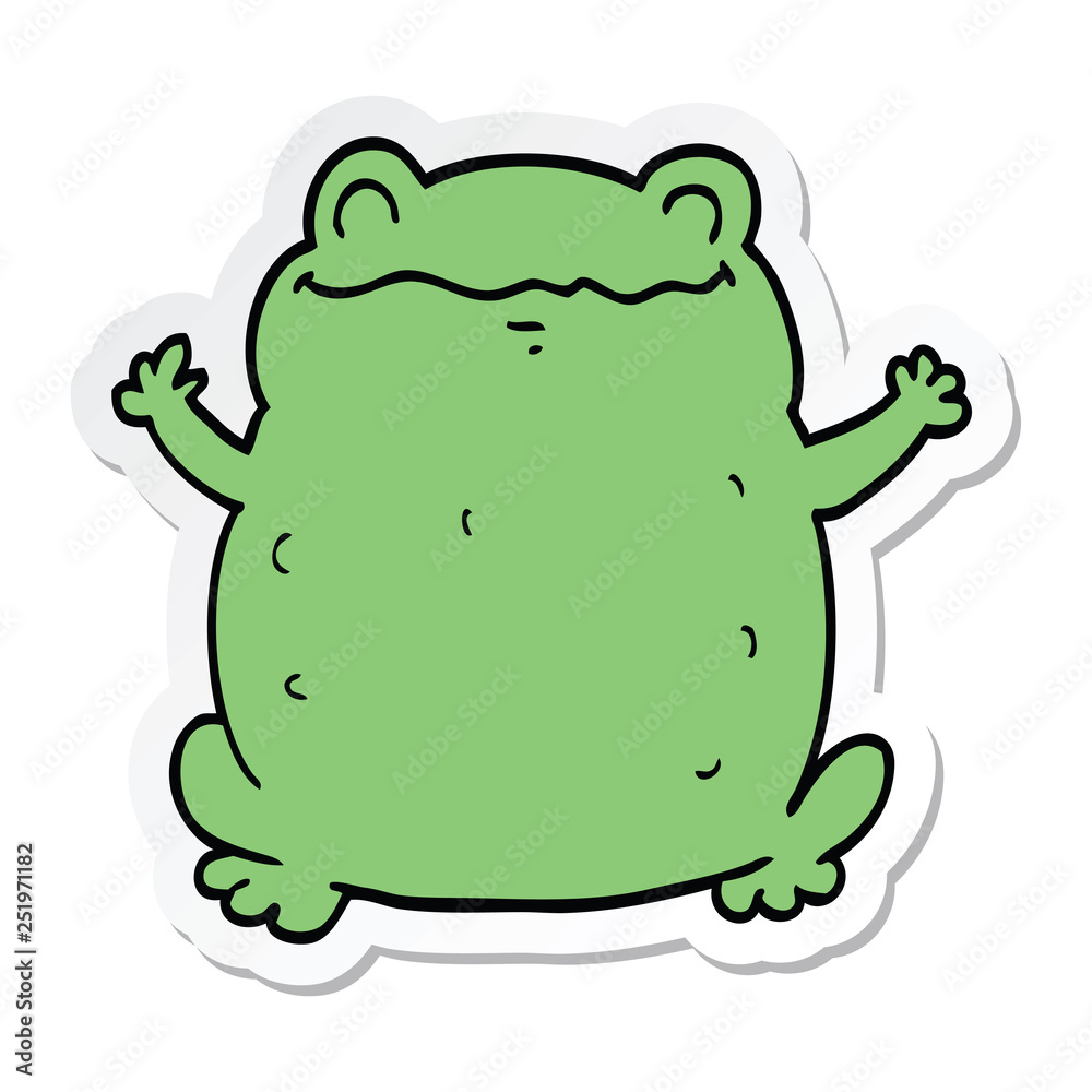 sticker of a cartoon toad sticker of a cartoon toad