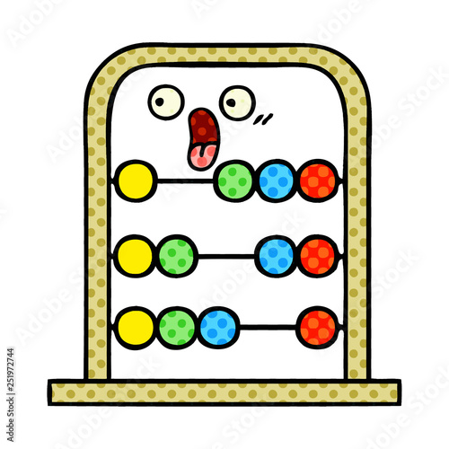 comic book style cartoon abacus