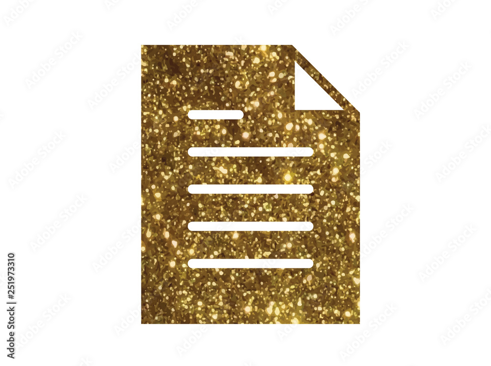 Golden glitter vector interface work file document flat icon Golden glitter vector interface work file document flat icon