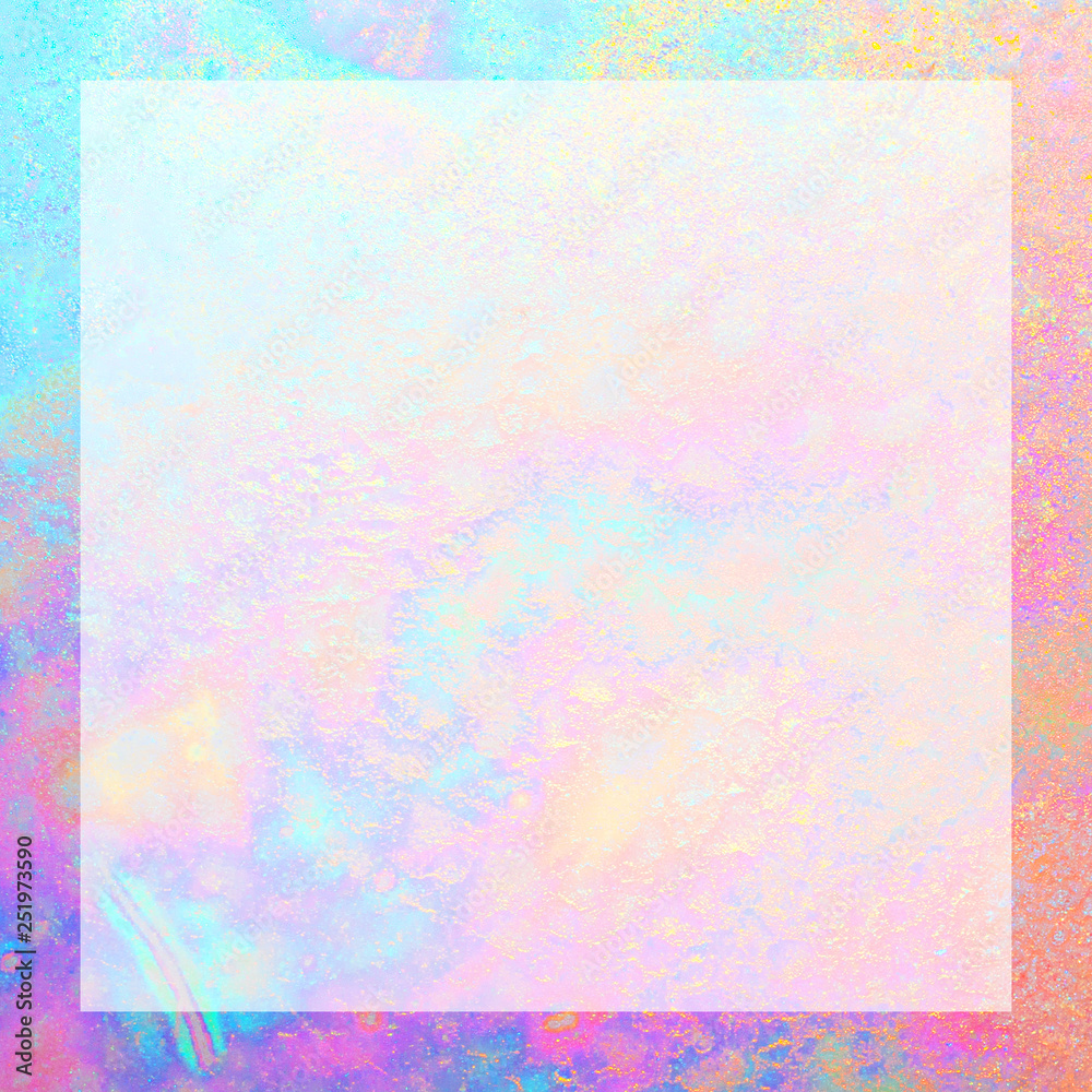 Obraz premium Abstract colorful rainbow iridescent pearlescent texture background with light copy space area