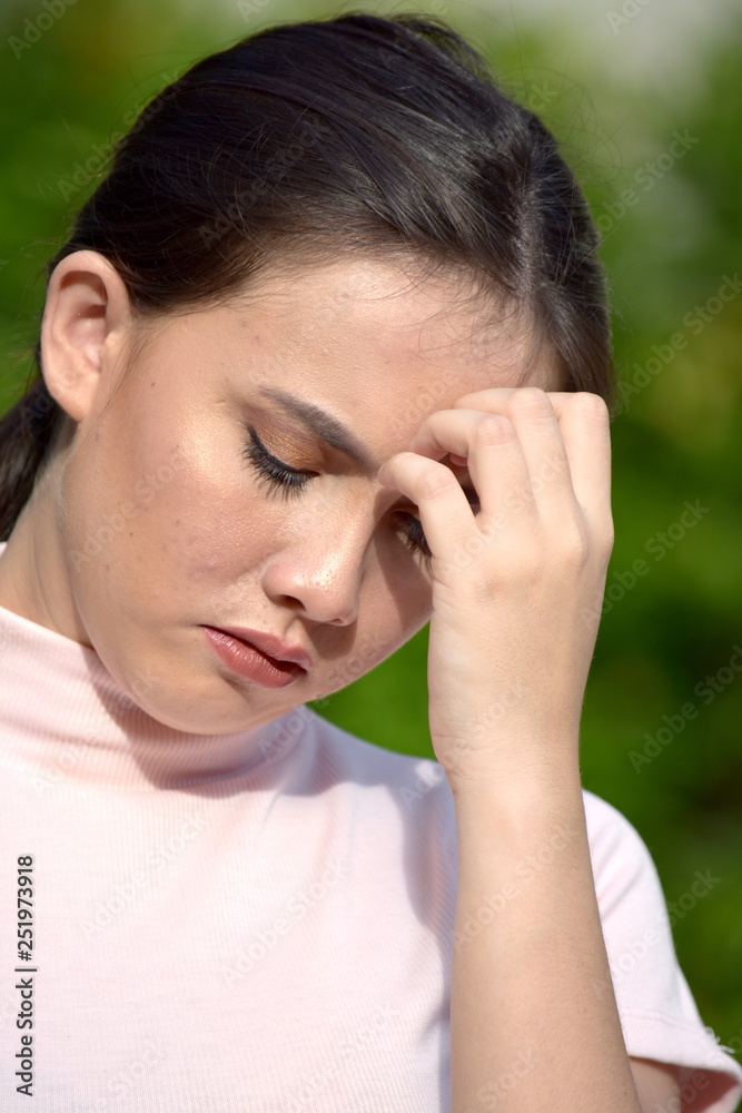 Sad Youthful Filipina Adult Female Sad Youthful Filipina Adult Female
