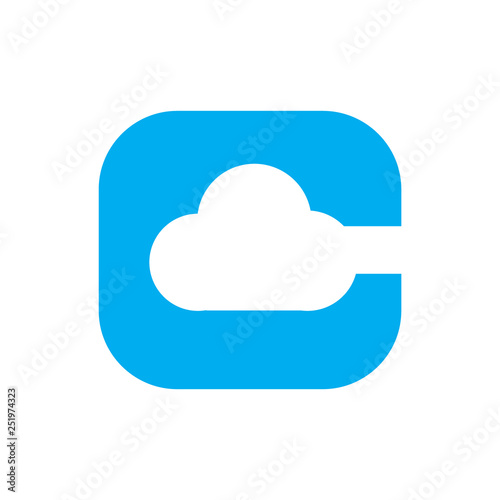 leltter C initial for Cloud logo icon vector template