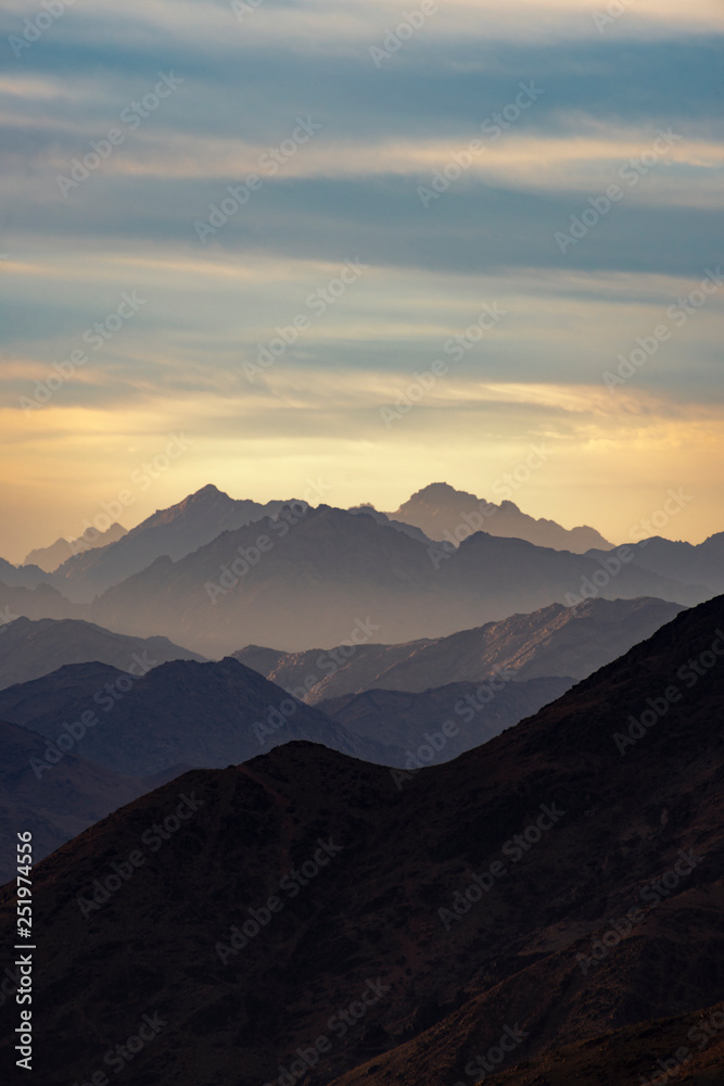 Smoky Silhouette of Sainte Catherine Mountains