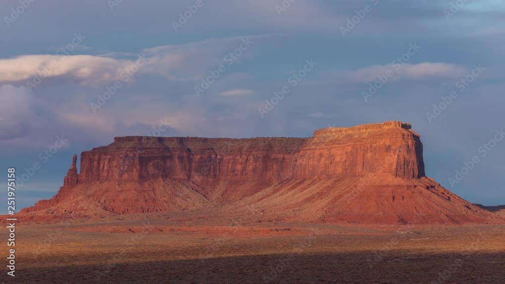 Monument Valley, Utah Eagle Mesa Rock Formation At Sunset Timelapse Monument Valley, Utah Eagle Mesa Rock Formation At Sunset Timelapse