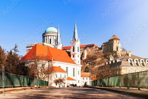 Castle in Hungary. Westerly Cathedral. The biggest church in Hungary.View of an Esztergom Basilica, Hungary Westerly Cathedral. photo