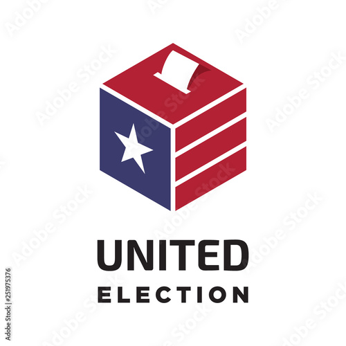 united states election box logo icon vector template