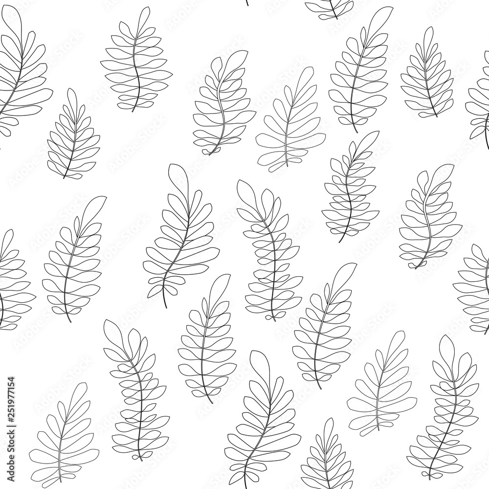 Vector flower black-white pattern. Seamless botanic texture, detailed flowers illustrations. Floral pattern in doodle style, spring floral background. Vector flower black-white pattern. Seamless botanic texture, detailed flowers illustrations. Floral pattern in doodle style, spring floral background.