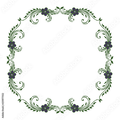 Vector illustration beautiful wreath frame decor hand drawn
