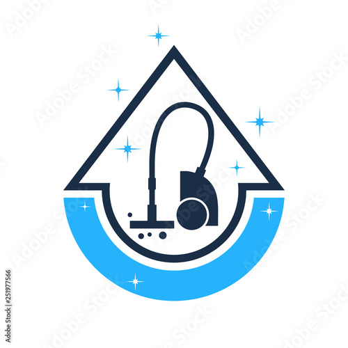 Cleaning services logo, icon. Vector illustration.