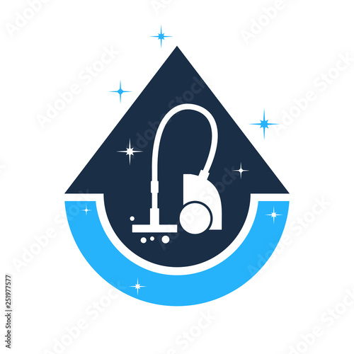 Cleaning services logo, icon. Vector illustration.