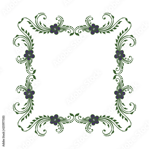 Vector illustration beautiful wreath frame decor hand drawn