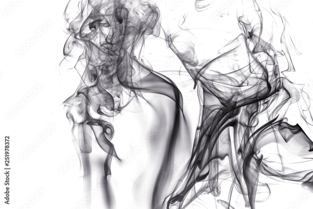 Black smoke on white background Black smoke on white background
