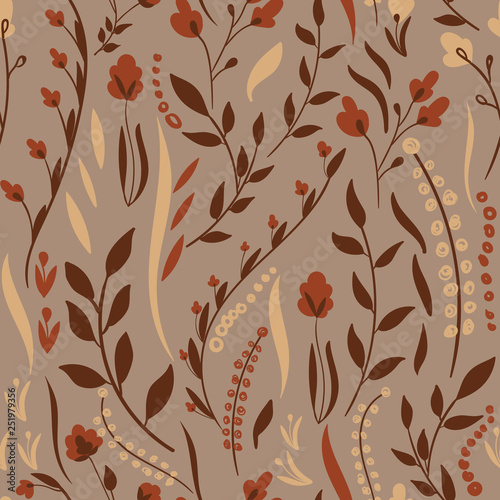 floral swrills seamless repeating background pattern design