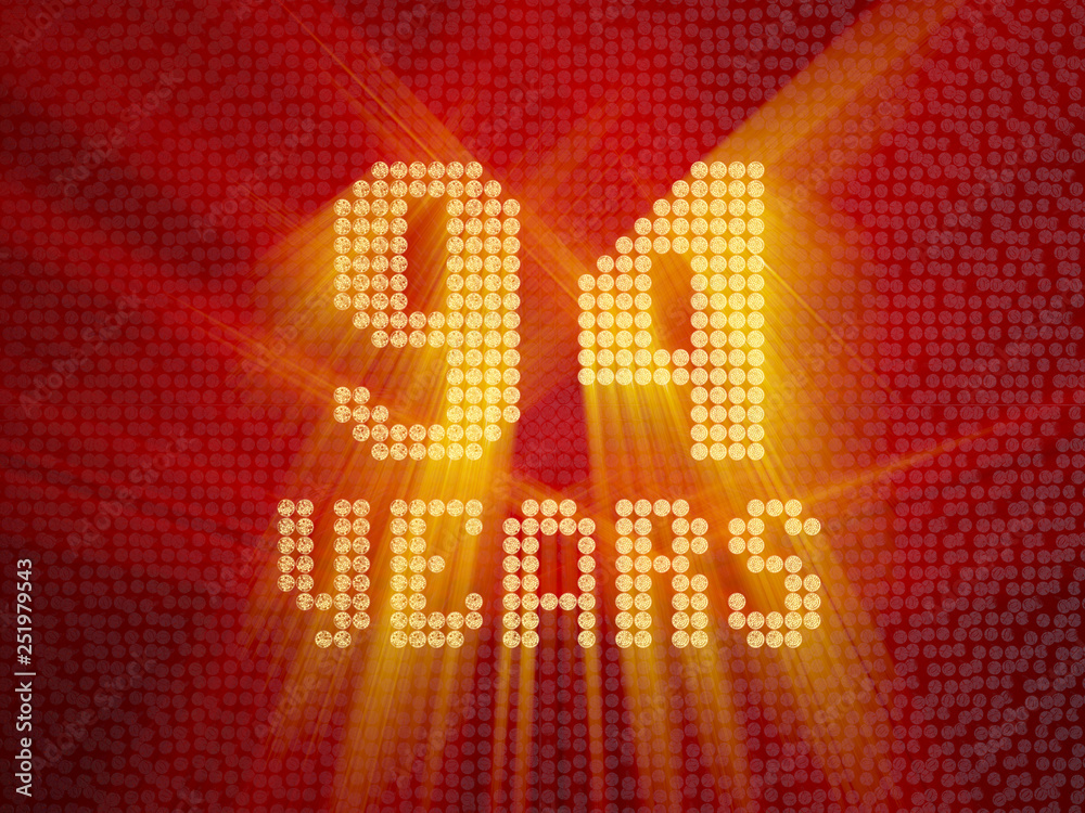 Golden number ninety-four years. 3D render