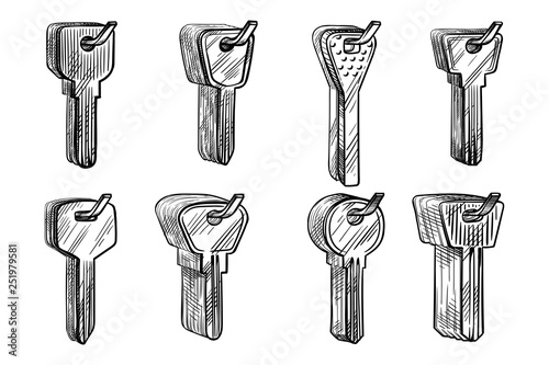 sketch hand drawn texture key blanks locksmith workshop