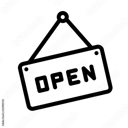 open shop icon, outline black style