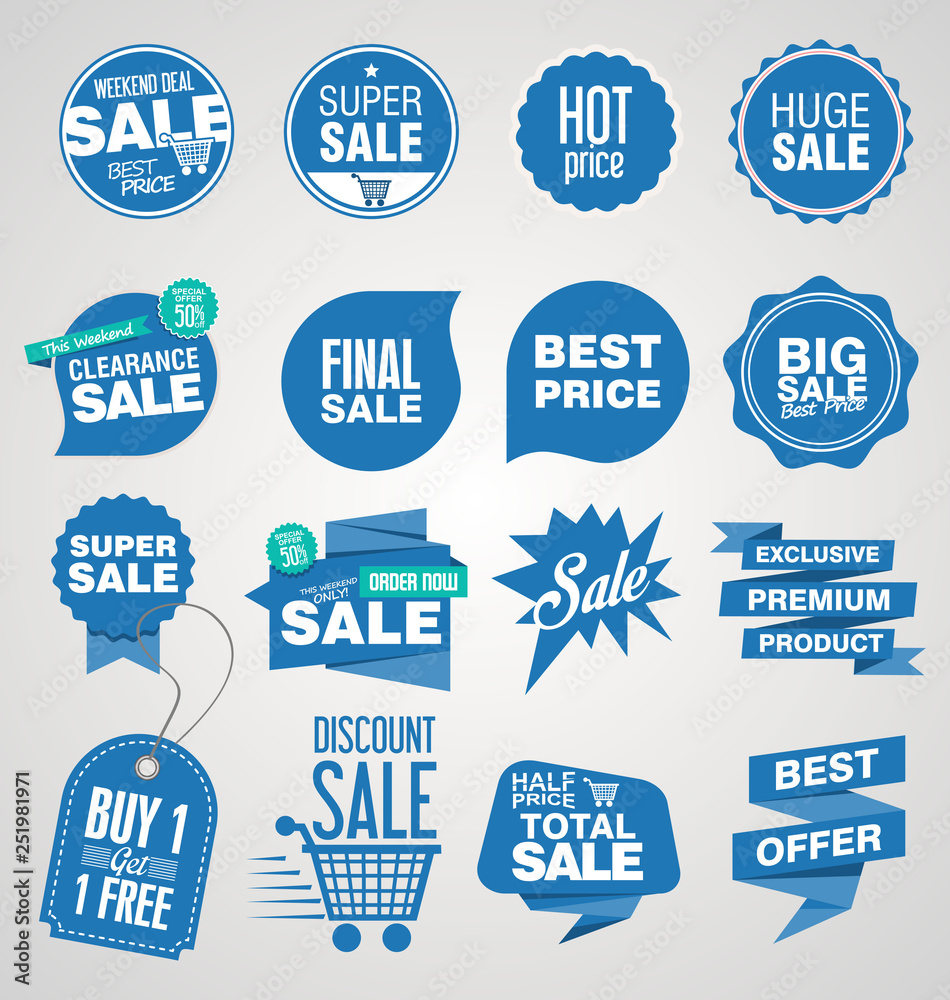 Modern sale banners and labels collection Modern sale banners and labels collection