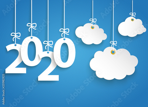 Striped Blue Sky 2020 3 Cloud Stickers photo