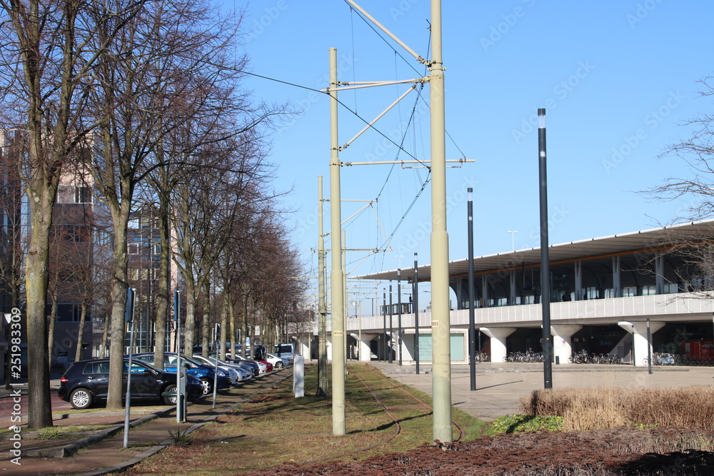 Former tram station at Voorburg train station in the Netherlands