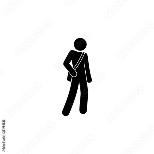 courier icon, stick figure man pictogram