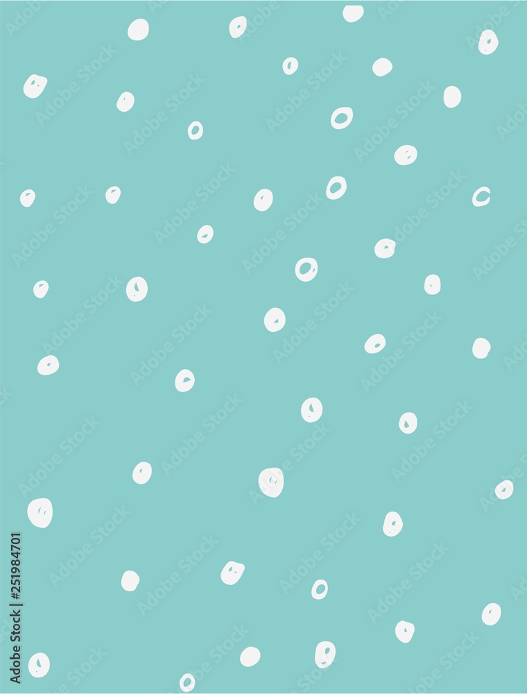 Hand drawn pattern with doodle polka dots.