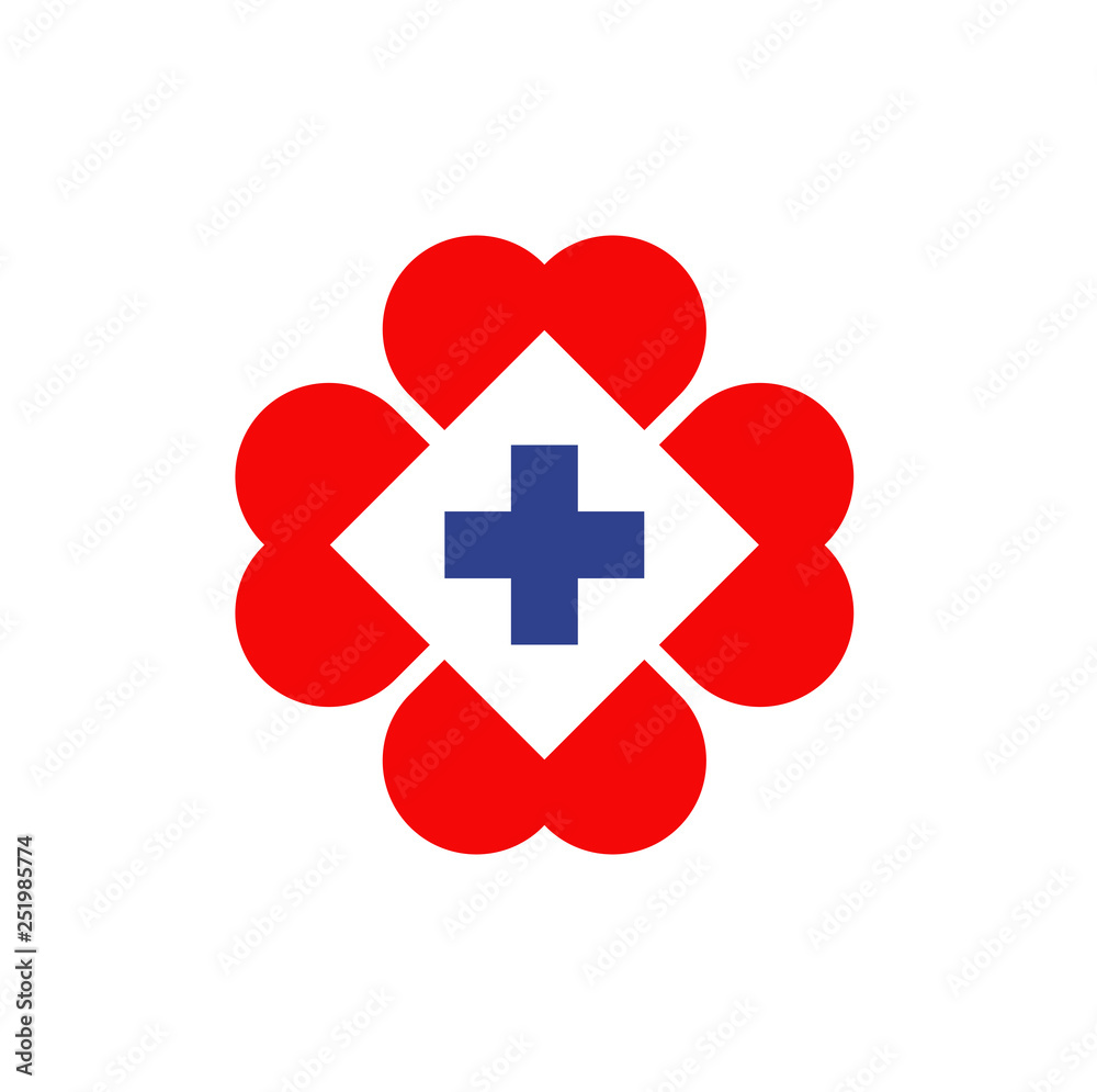 Obraz premium Medical and health care logo design vector template