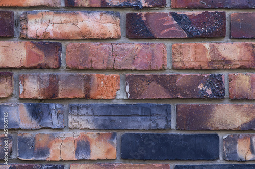 background texture of red burnt brick wall,masonry house photo