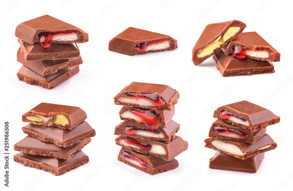 set chocolate with fruit filling