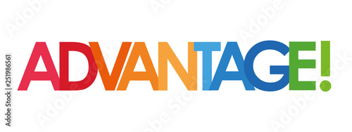 advantage text in white background