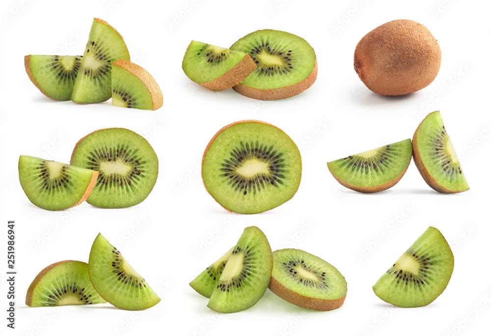 Fototapeta premium Kiwi set on white background