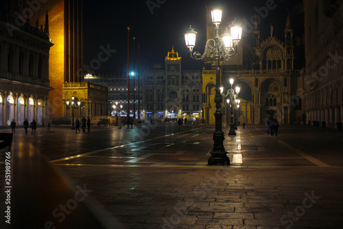 Venice night square. San Marco square