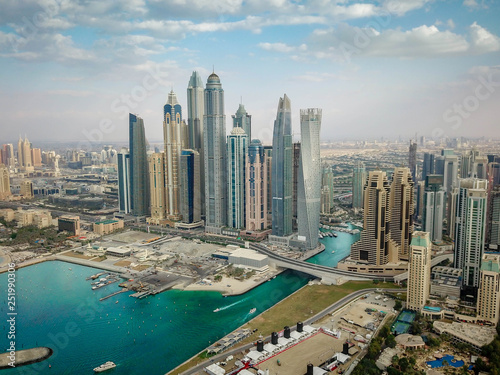 Dubai Marina skyscrapers, aerial view, UAE © Человек с Земли Серг