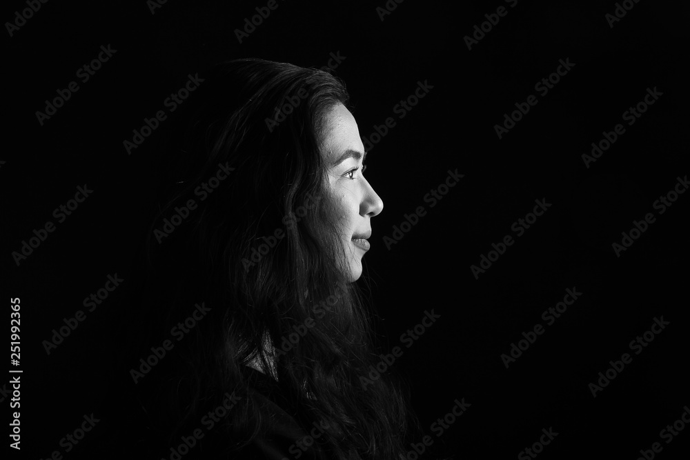 Beautiful asian woman black and white Beautiful asian woman black and white