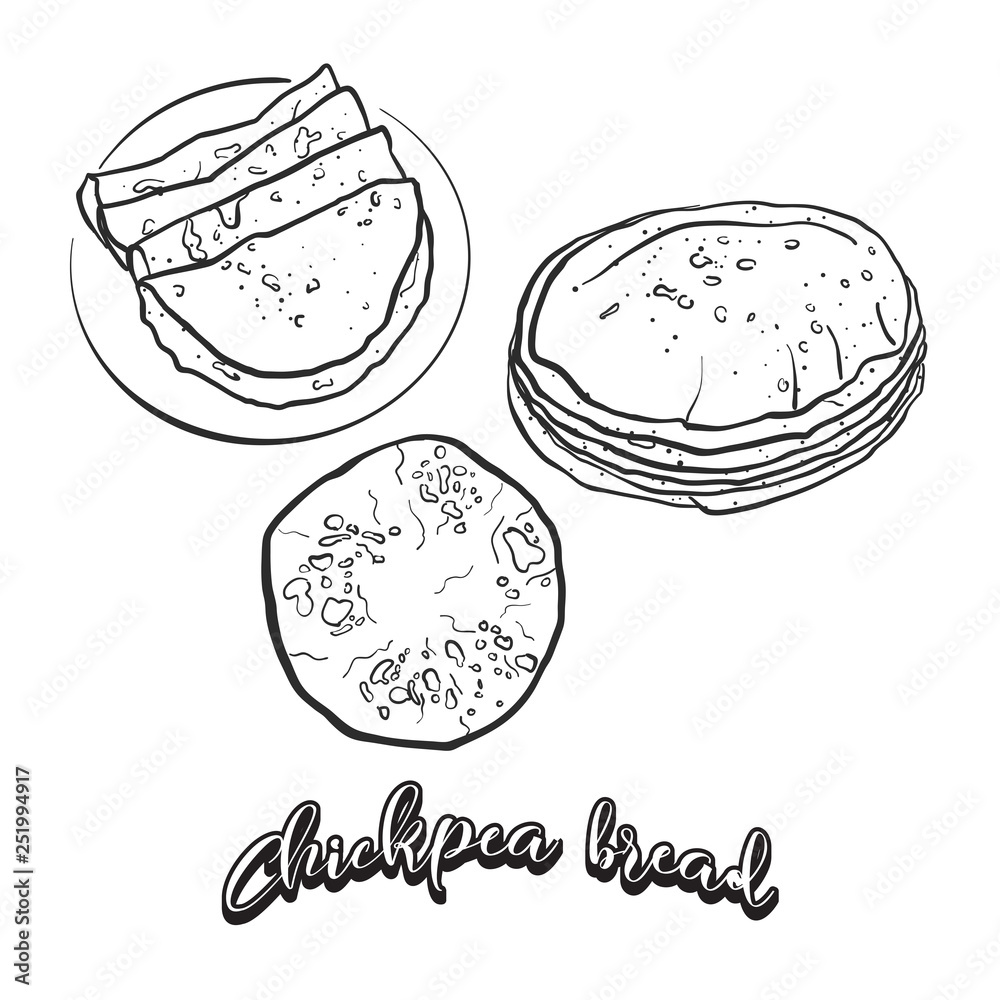 Hand drawn sketch of Chapati bread Stock Vector  Adobe Stock