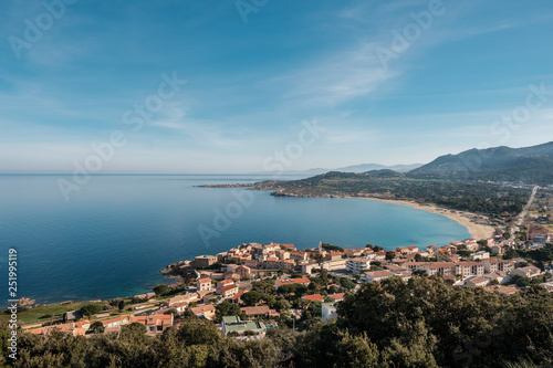 Algajola village and beach in Balagne region of Corsica