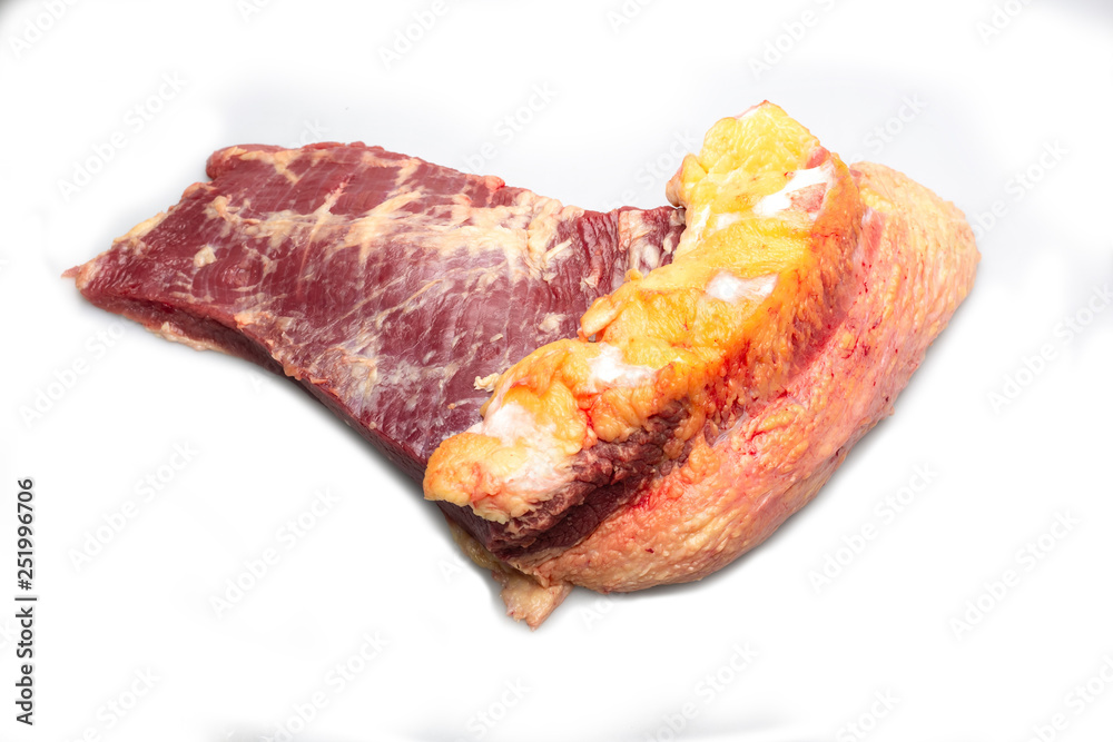 Fototapeta premium fresh raw beef isolated on white background