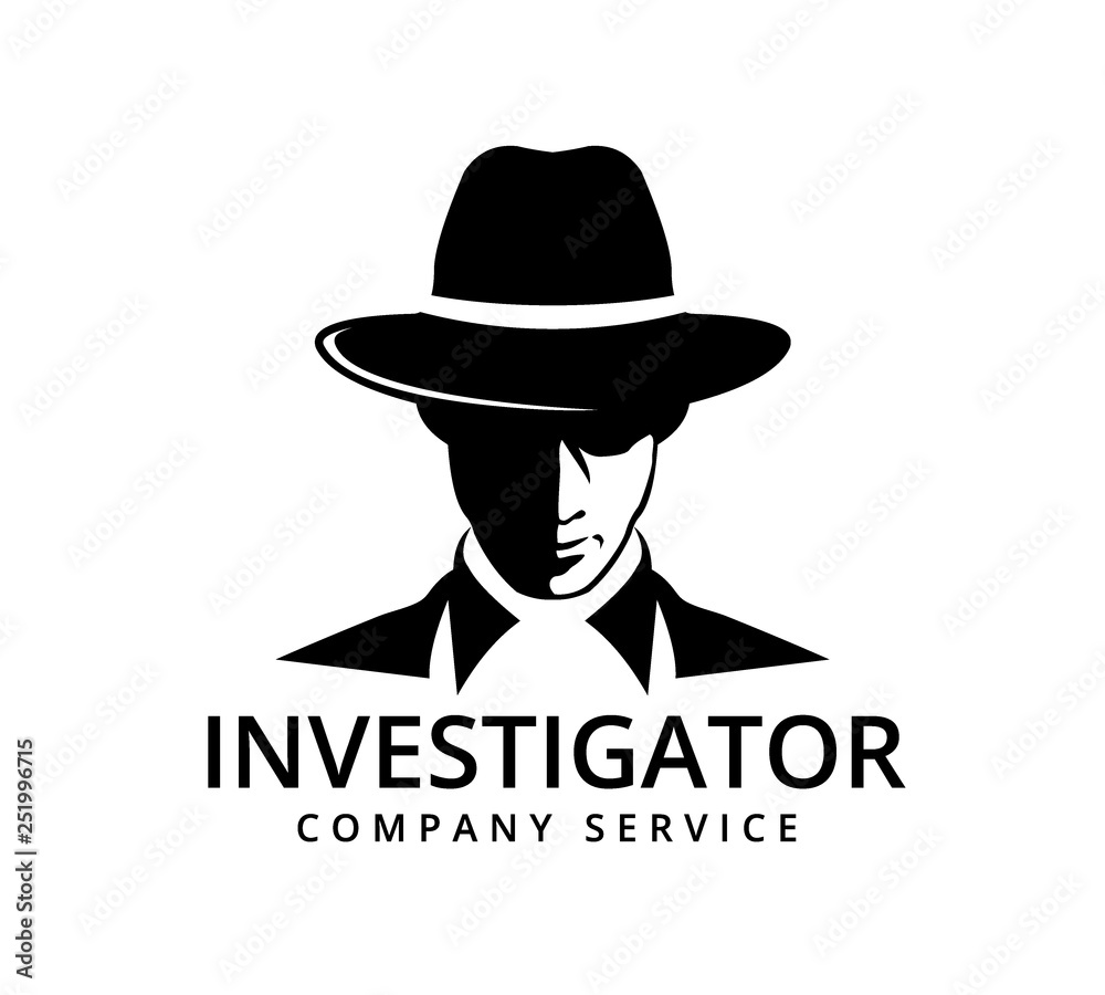 detective investigation service vector icon logo design