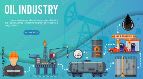 Oil Industry Banner Infographics