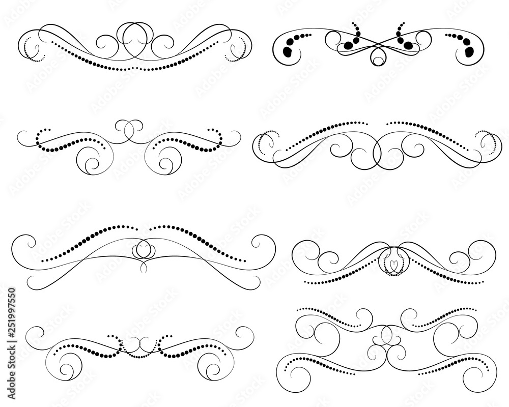 Set of decorative florish dividers, borders